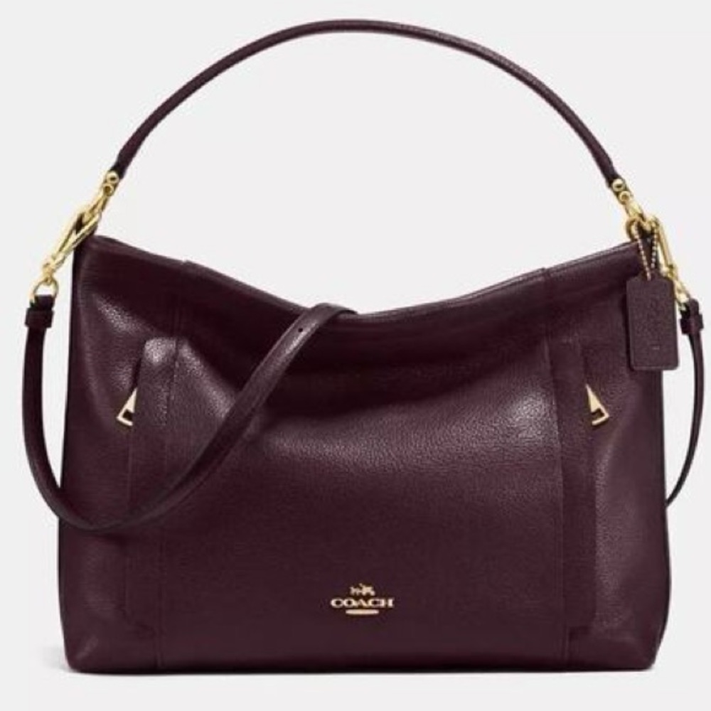 Coach Dark Purple Leather Shoulder Bag